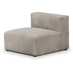 Chauffeuse sans accoudoirs modulable en velours côtelé taupe - Modulo