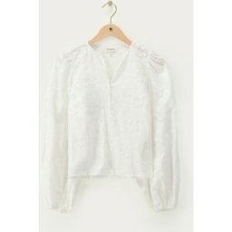 Chemise blanche à manches trompettes et fleurs en 3D My Jewellery Blanc XS femme