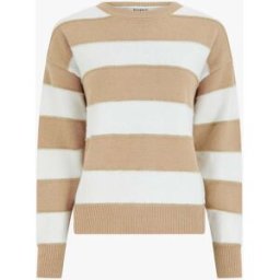 stand-prive.com Pull droit rayé à liseré doré et col rond - Camel clair camel-clair 36/38 female