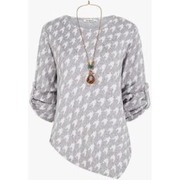 stand-prive.com Pull fin asymétrique à imprimé pied de poule - Gris gris 36 female