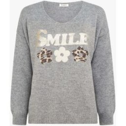 stand-prive.com Pull uni en maille à flocage - Gris gris 36/38 female
