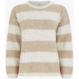 stand-prive.com Pull droit à col rond et rayures stylisées - Taupe taupe 36/38 female