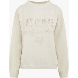 stand-prive.com Pull en maille uni à flocage - Crème creme 36/38 female