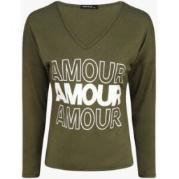 stand-prive.com Pull droit inscription AMOUR - Kaki kaki 36/38 female