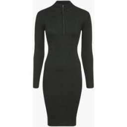stand-prive.com Robe pull côtelée à col montant zippé - Noir noir T.U female