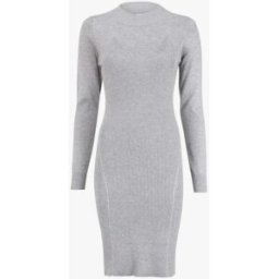 stand-prive.com Robe pull côtelée à motifs triangles sur la poitrine - Gris gris T.U female