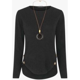 stand-prive.com Pull fin uni à boutons décoratifs - Noir noir 36 female
