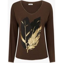 stand-prive.com Pull fin à motif plumes irisées - Marron marron 36 female