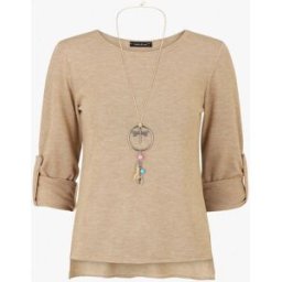 stand-prive.com Pull fin uni à manches retrousssables - Camel camel 36 female