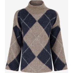 stand-prive.com Pull à col montant et motif carreaux en mohair mélangé - Taupe taupe 36/38 female