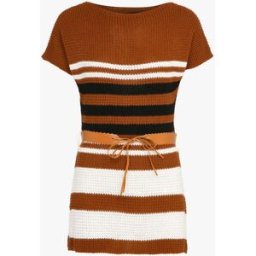 stand-prive.com Pull long à rayures et ceinture contrastante - Camel camel 36/38 female