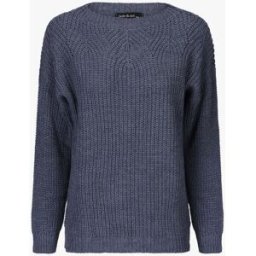stand-prive.com Pull uni en grosse maille à col bateau - Bleu bleu 36/38 female