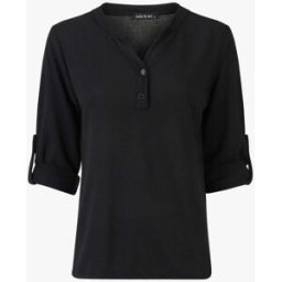 stand-prive.com Pull uni fin à manches retroussables - Noir noir 36 female