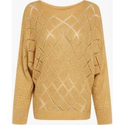 stand-prive.com Pull oversize en maille ajourée et manches dolman - Camel camel 36/38 female