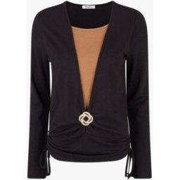 stand-prive.com Pull à bords froncés et boucle décorative - Noir noir 36 female