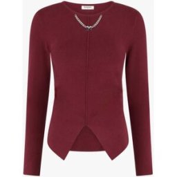 stand-prive.com Pull asymétrique à empiècement bijou M - Bordeaux bordeaux 36/38 female