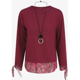 stand-prive.com Pull fin bi-matière à imprimé fleuri - Prune prune 36 female