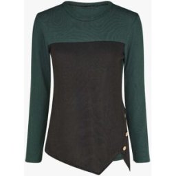 stand-prive.com Pull droit bicolore à bords asymétrique - Vert foncé vert-fonce 36 female