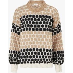 stand-prive.com Pull en mohair mélangé à motif ronds - Camel/noir camel-noir 36/38 female