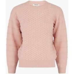 stand-prive.com Pull droit à col rond en maille rayé - Rose rose 36/38 female