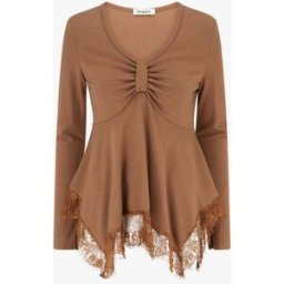 stand-prive.com Pull fin bords asymétriques en dentelle - Camel camel 36 female