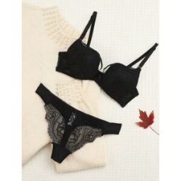 stand-prive.com Ensemble ampliforme échancré et string - Noir noir 100C/44 female