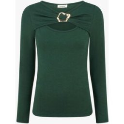 stand-prive.com Pull fin à col rond ajouré à boucle - Vert foncé vert-fonce 36 female