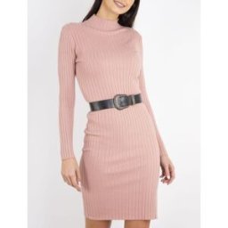 stand-prive.com Robe-pull côtelée à col montant - rose rose 36/38 female