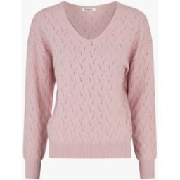 stand-prive.com Pull uni à col V et détail ajouré - Rose rose 36/38 female