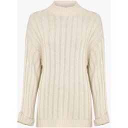 stand-prive.com Pull oversize côtelé à manches à revers - Beige beige 36/38 female
