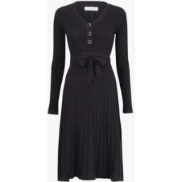 stand-prive.com Robe pull côtelée coupe patineuse - Noir noir T.U female