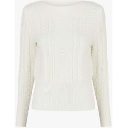 stand-prive.com Pull droit à col bateau en maille fantaisie - Blanc blanc 36/38 female