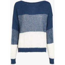 stand-prive.com Pull en grosse maille contrastée - Bleu bleu 36/38 female