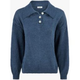 stand-prive.com Pull en maille à col boutonné - Bleu canard bleu-canard 36/38 female