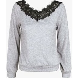 stand-prive.com Pull fin droit col bateau en crochet - Gris gris 36 female
