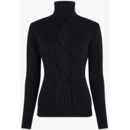 stand-prive.com Pull col roulé effet tressé - Noir noir T.U female