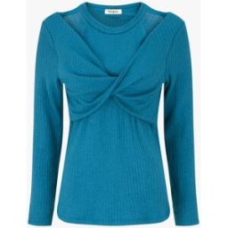 stand-prive.com Pull uni croisé trompe l'oeil - Bleu canard bleu-canard 36 female