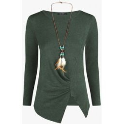 stand-prive.com Pull droit drapé manches longues - Vert foncé vert-fonce 36 female