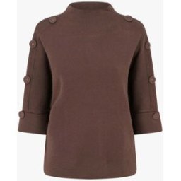 stand-prive.com Pull à manches 3/4 à boutons et col montant - Marron marron 36/38 female