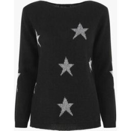 stand-prive.com Pull droit motif étoiles - Noir noir 36/38 female