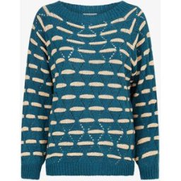 stand-prive.com Pull à bandes dorées stylisées - Bleu canard bleu-canard 36/38 female