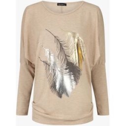 stand-prive.com Pull fin à imprimé 4 plumes irisées - Beige beige 36/38 female