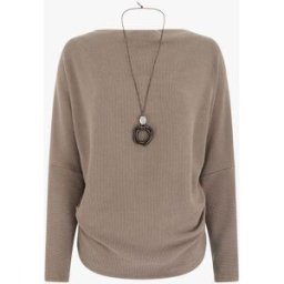 stand-prive.com Pull côtelé à manches chauve-souris et col bénitier - Taupe taupe 36 female
