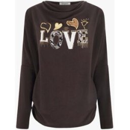 stand-prive.com Pull à col bénitier et inscription LOVE - Marron marron 36 female