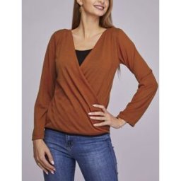 stand-prive.com Pull fin à superposition et col cache-coeur - Orange orange 36/38 female