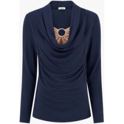 stand-prive.com Pull droit effet doublé à col bénitier et bijou - Marine/beige marine-beige 36 female