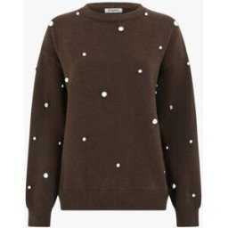 stand-prive.com Pull uni clouté à col rond - Marron marron 36/38 female
