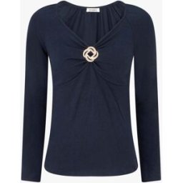 stand-prive.com Pull fin uni à empiècement bijou - Marine marine 36 female
