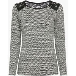 stand-prive.com Pull à empiècement dentelle et motif géométrique - Noir/blanc noir-blanc 36 female