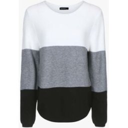 stand-prive.com Pull en maille tricolore - écru/gris foncé/noir ecru-gris-fonce-noir 36/38 female